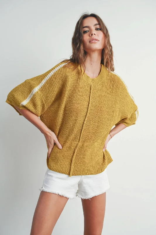 Formal Shirts Mustard + Ivory Knitted Loose Sweater