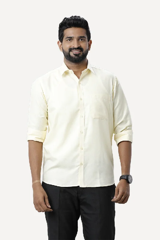 Travel Wear Armani - Light Yellow Formal Shirts for Men | Ariser