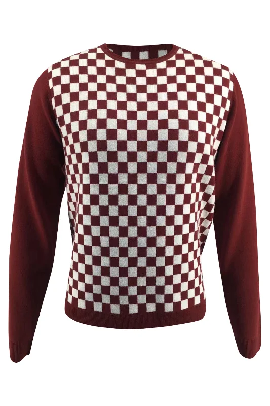 Lightweight Jackets Checker Print Cashmere Merino Sweater