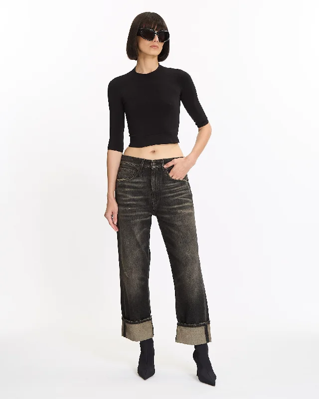 Warm Jackets Cropped Crewneck Top