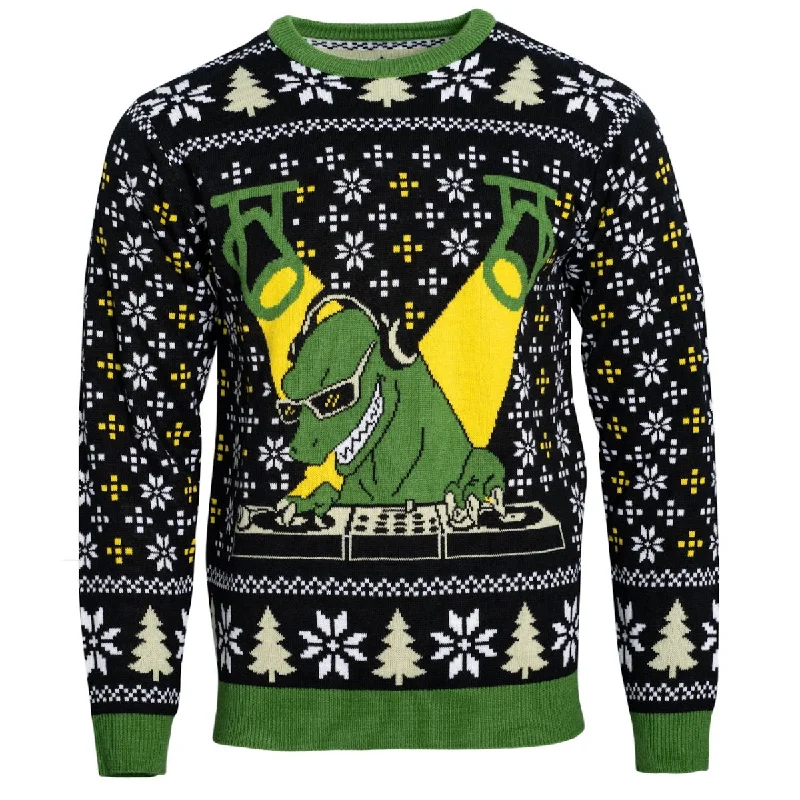 Casual Jackets DJ T-Rex Ugly Christmas Sweater