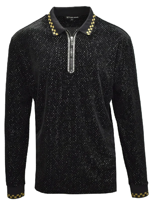 Fall Fashion L/S Fashion Polo | Black