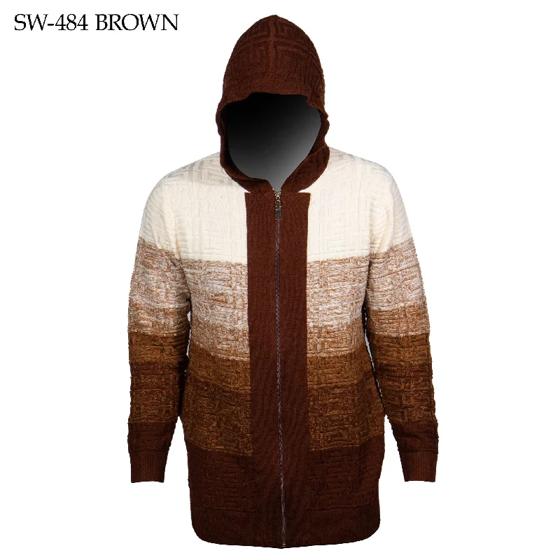 Classic Styles L/S Full Zip Hooded Tone Down Sweater