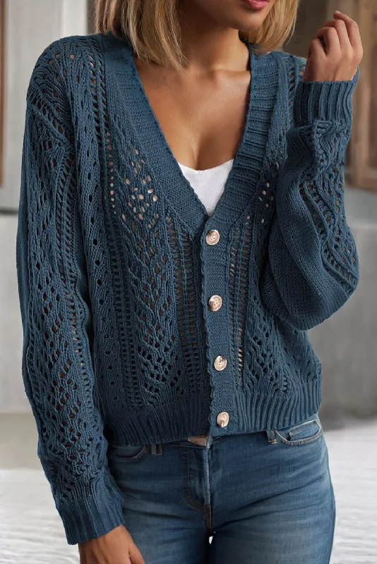 Stylish Jackets Open Knit Drop Shoulder Cardigan