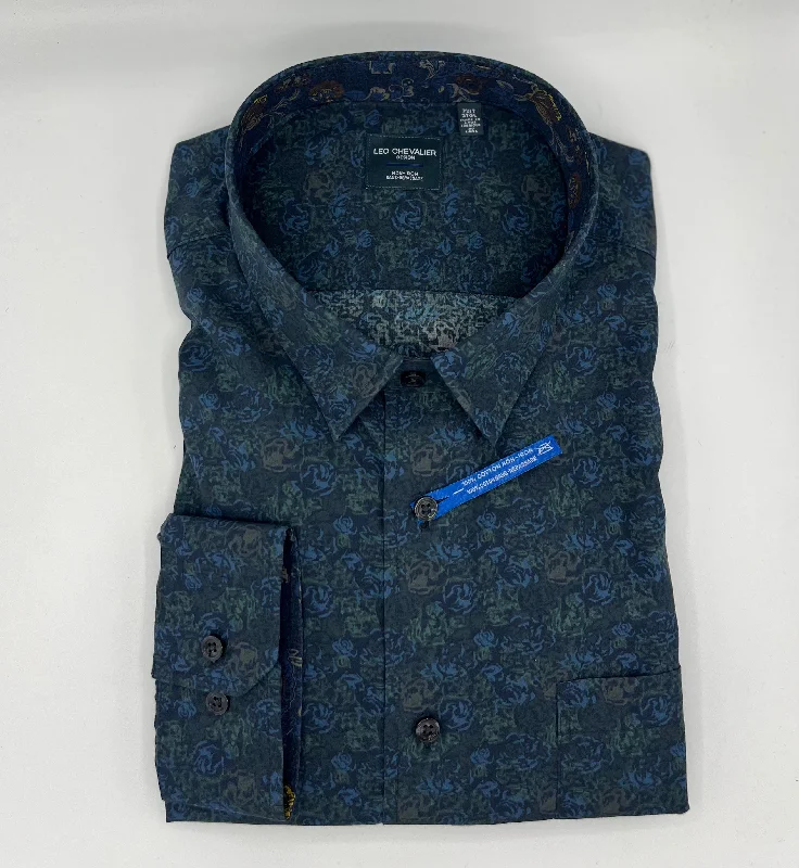 Sporty Jackets Leo Chevalier Long Sleeve 100% Cotton Sport Shirt - 623464-5498