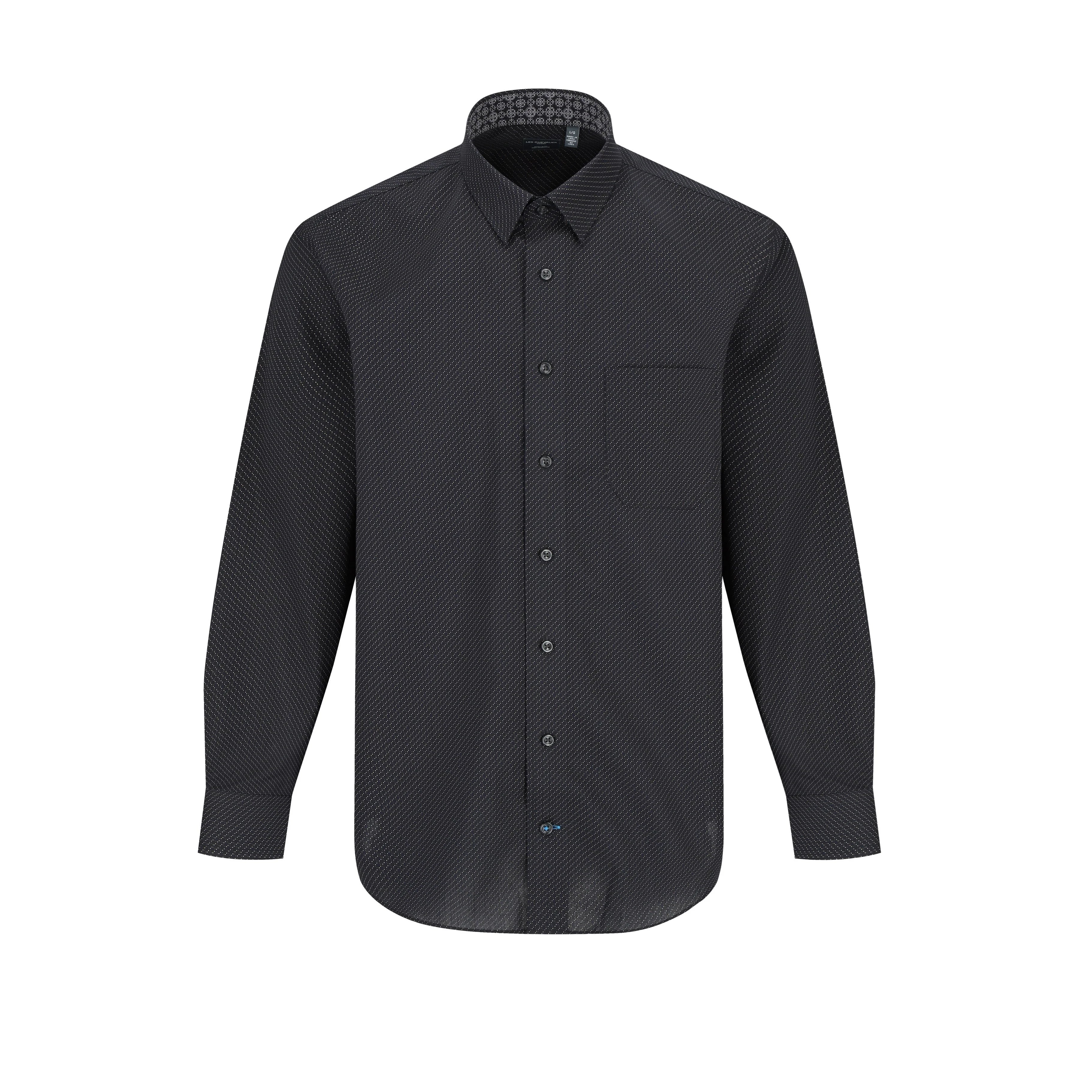 Relaxed Fit Clothing Leo Chevalier Long Sleeve Sport Shirt - Black 623451 0998