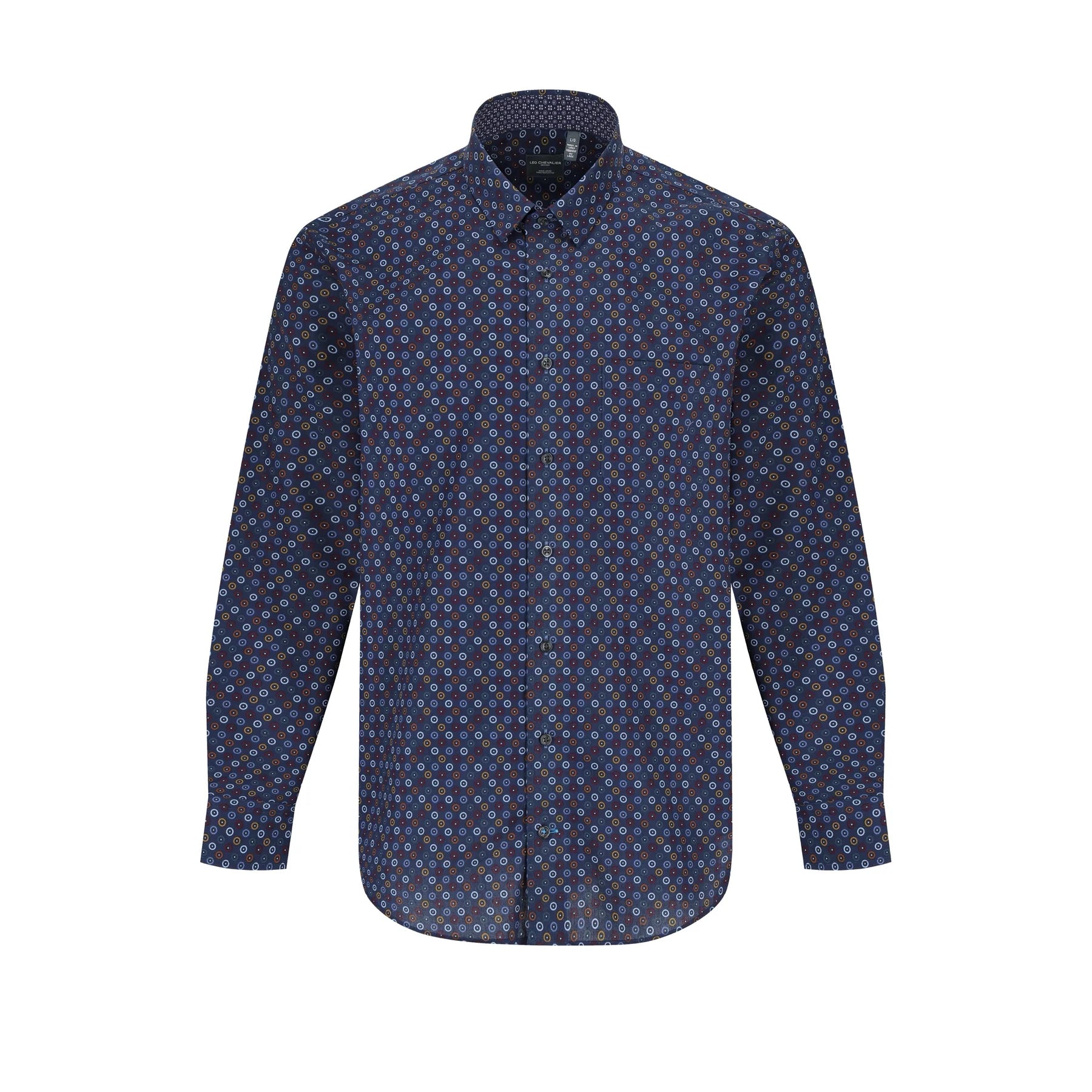 Sporty Designs Leo Chevalier Long Sleeve Sport Shirt - Navy 623456 1998