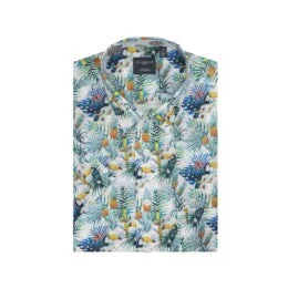 Smart Tops Leo Chevalier Multi Tropical Print Short Sleeve Sport Shirt - 622353 9100