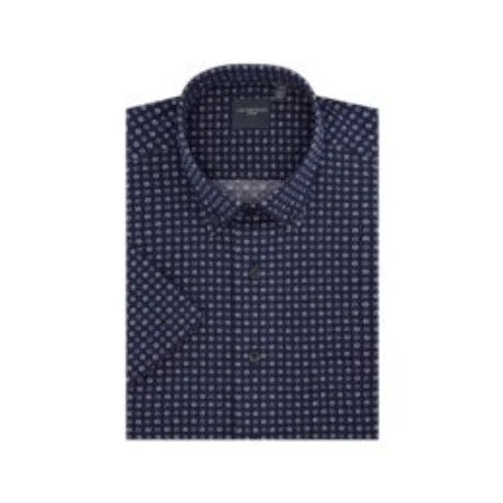 Premium Wardrobe Leo Chevalier Short Sleeve Sport Shirt Navy - 622397 1900