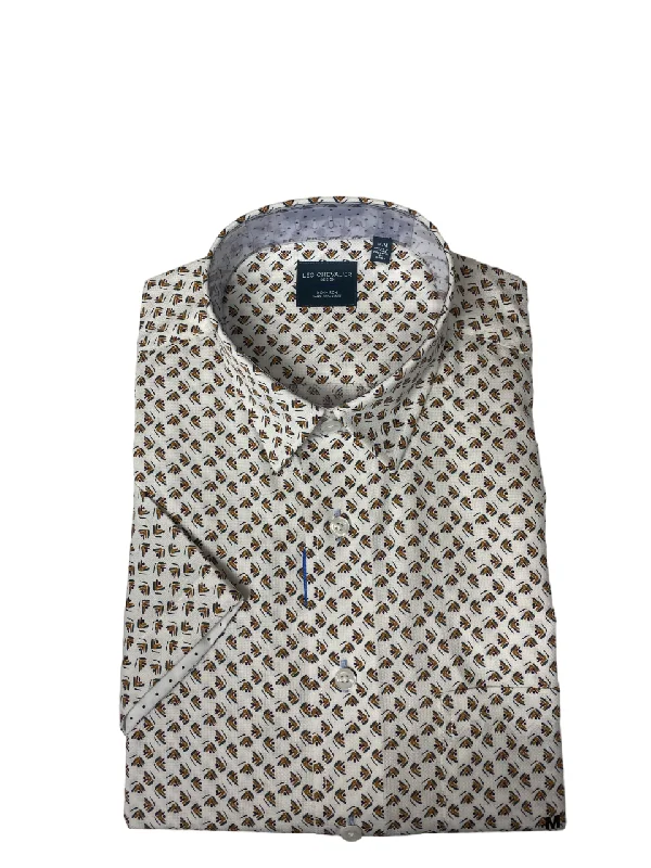 Urban Tees Leo Chevalier Short Sleeve Sport Shirt Sunrise Print - 622354 7300