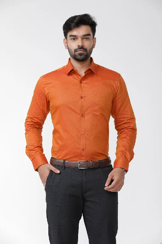 Smart Casual Wear Luxor - Orange Formal Shirts for Men | Ariser