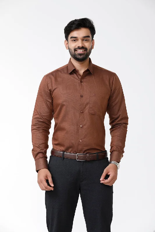 Active Wear Luxor - Brown Formal Shirts for Men | Ariser