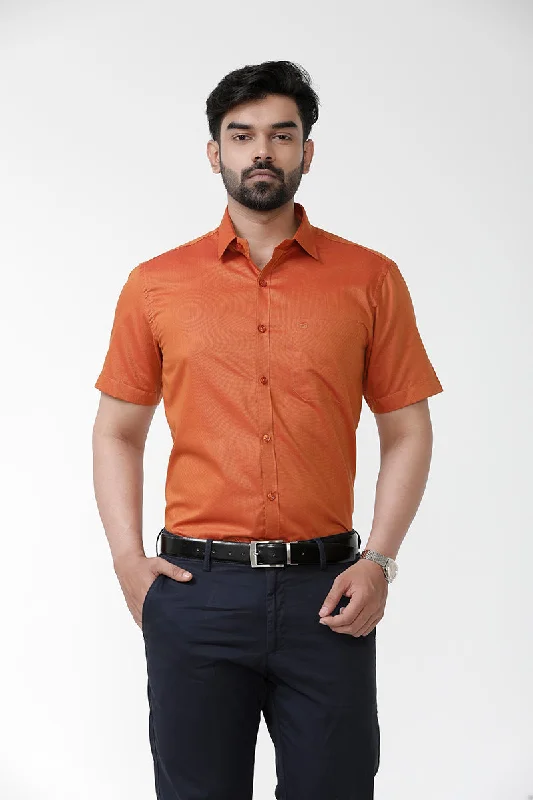 Trendy Pants Luxor - Orange Formal Shirts for Men | Ariser