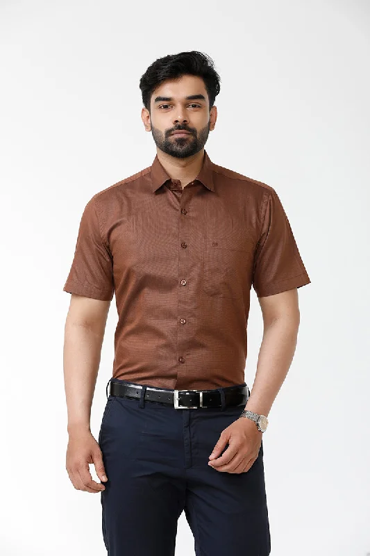 Sleek Tops Luxor - Brown Formal Shirts for Men | Ariser