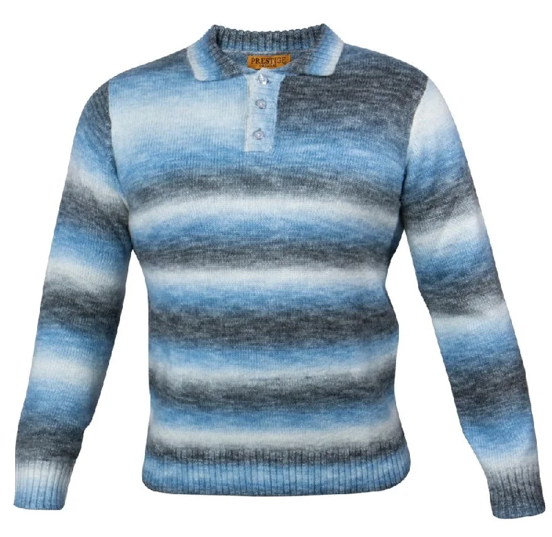 Premium T-shirts Striped Luxury Polo-Blue