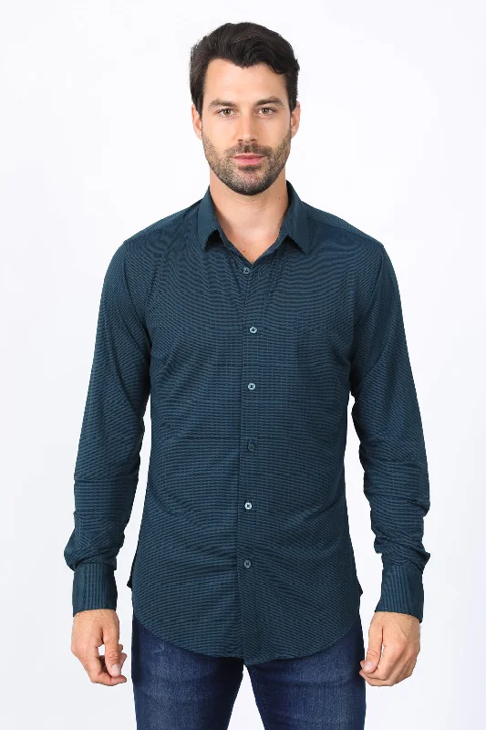 Active Styles Men’s Modern Fit Stretch Dress Shirt - Teal