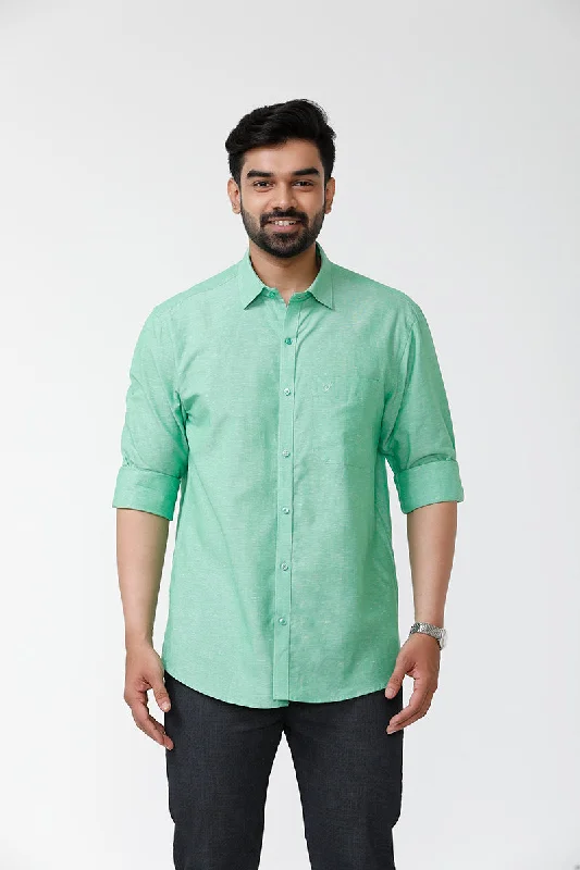 Fashion Pants Linen Classic - Summer Green Formal Shirts for Mens | Uathayam