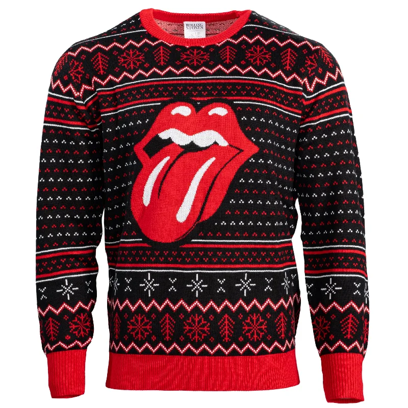 Warm Sweaters Rolling Stones Lips Tongue Ugly Christmas Sweater