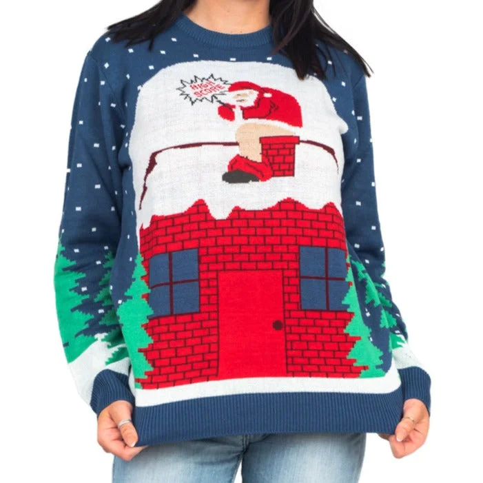 Summer Wear Santa Claus Pooping Chimney Ugly Christmas Sweater