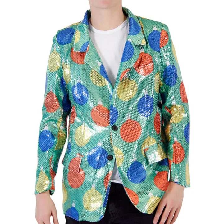 Denim Looks Sequin Ornaments Ugly Christmas Blazer Jacket