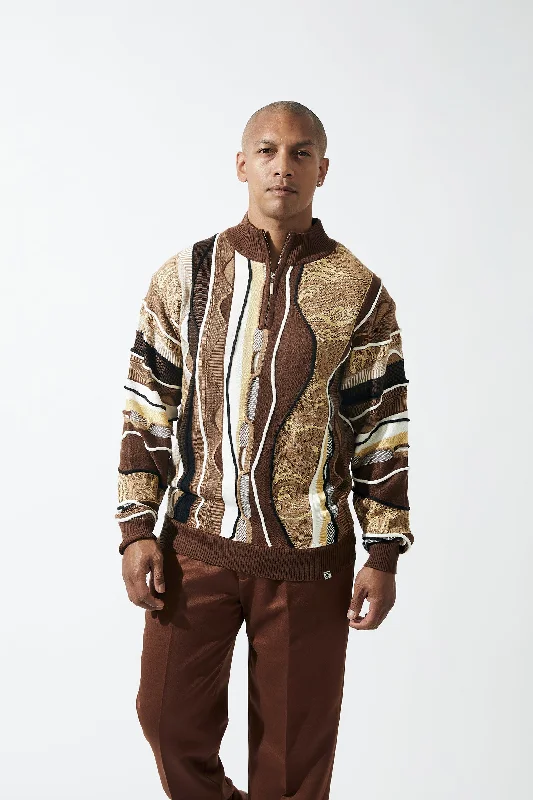 Sporty Jackets Stacy Adams 83003 Pull Over Sweater Brown