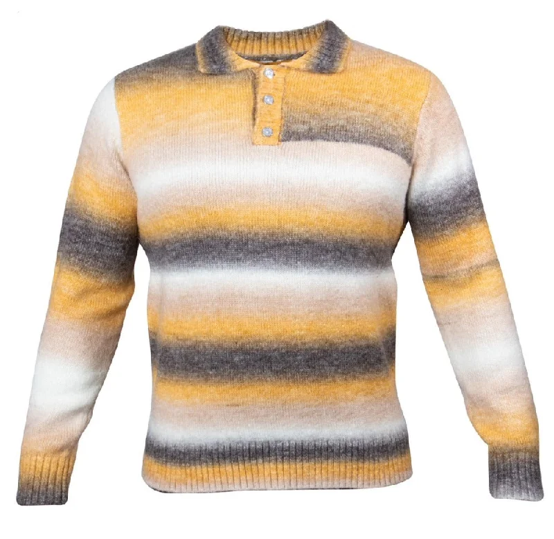 Urban Outfits Striped Luxury Polo-Gold
