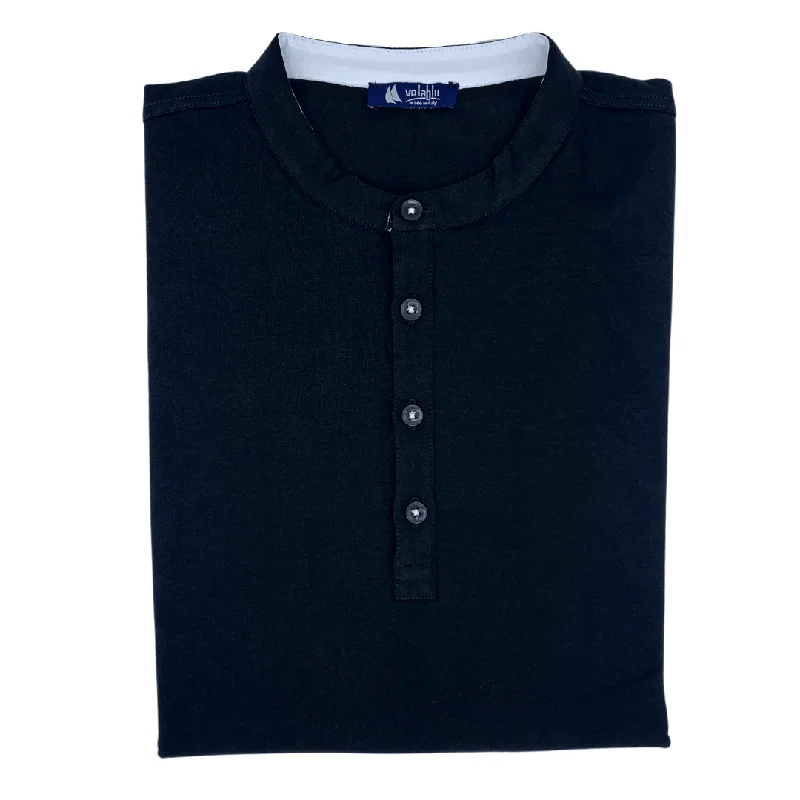 Bold Colors Vela Blu Short Sleeve Henley - V21657FA