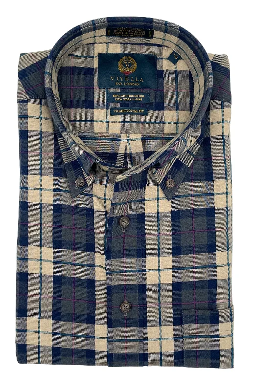 Stylish Jeans Viyella Long Sleeve Sport Shirt - Shiitake - 651440 2598